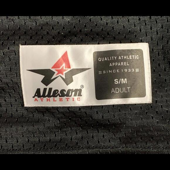 Alleson Athletic Mesh Football Practice Jersey Reversible Adult Black S/M Mesh - Picture 4 of 6